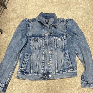 Puff sleeve jean jacket